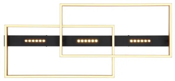 Globo 48461-54 - LED mennyezeti lámpa LUFFY LED/54W/230V fekete/arany