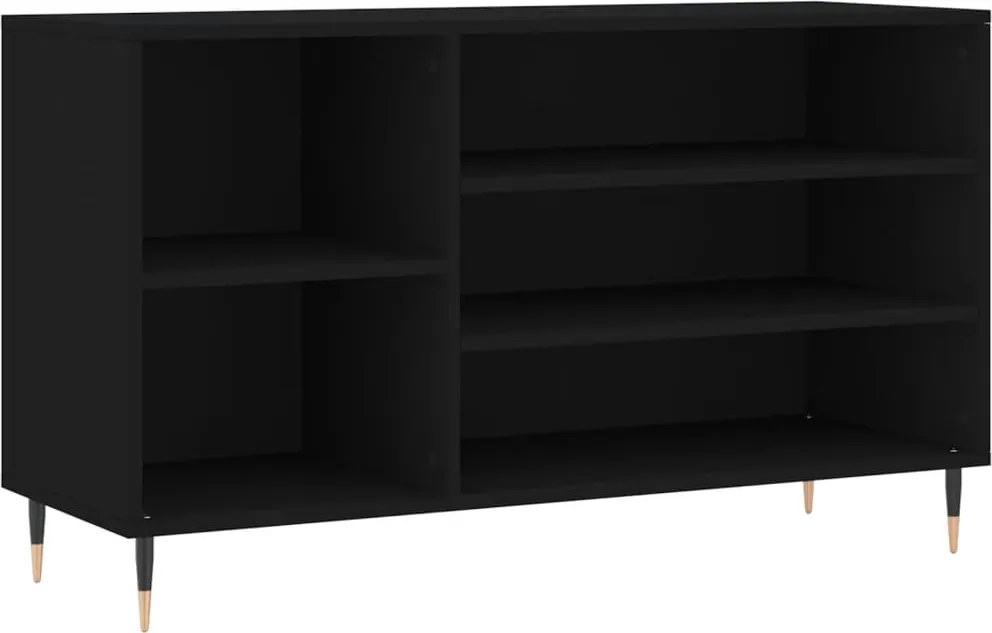 vidaXL fekete szerelt fa cipősszekrény 102x36x60 cm