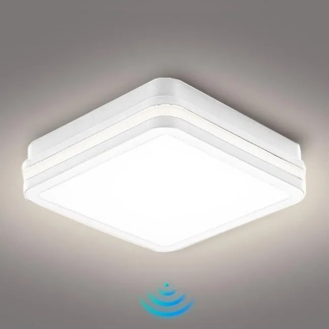Brilagi - LED kültéri lámpatest érzékelővel BENE LED/24W/230V 26x26 cm fehér IP54