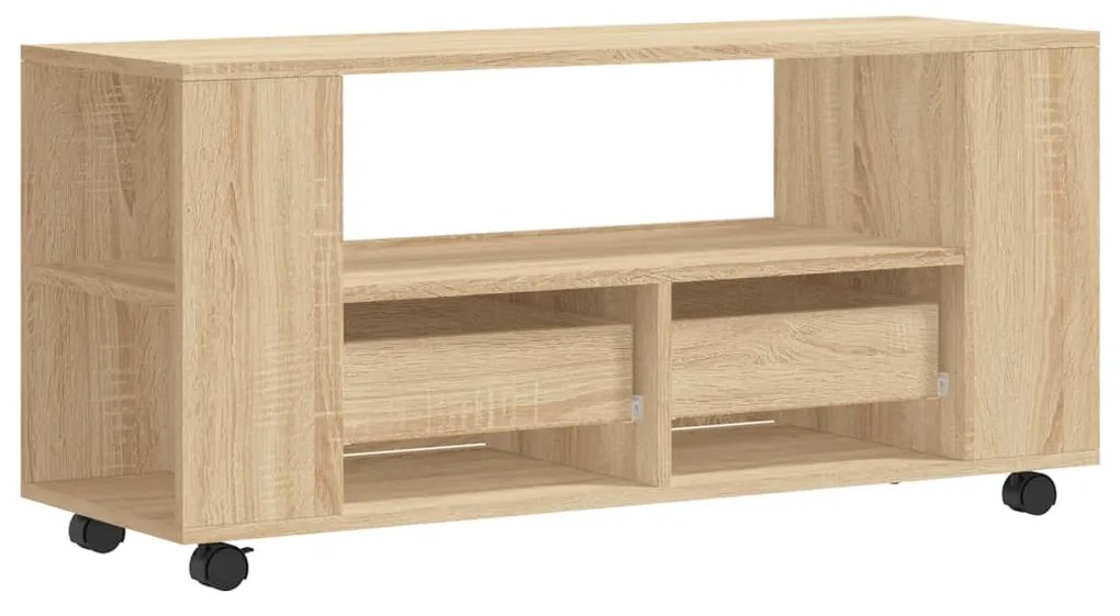 sonoma tölgy színű szerelt fa TV-szekrény 102 x 34,5 x 43 cm