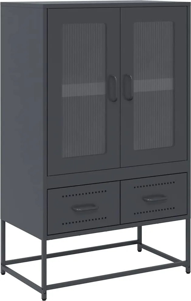 vidaXL antracitszürke acél magasszekrény 68x39x111,5 cm