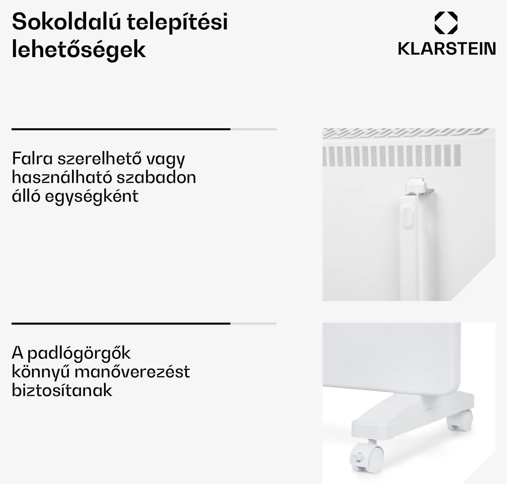 Klarstein Bansin Smart 2500, konvektor, 2500 W, vezérlés applikáción keresztül