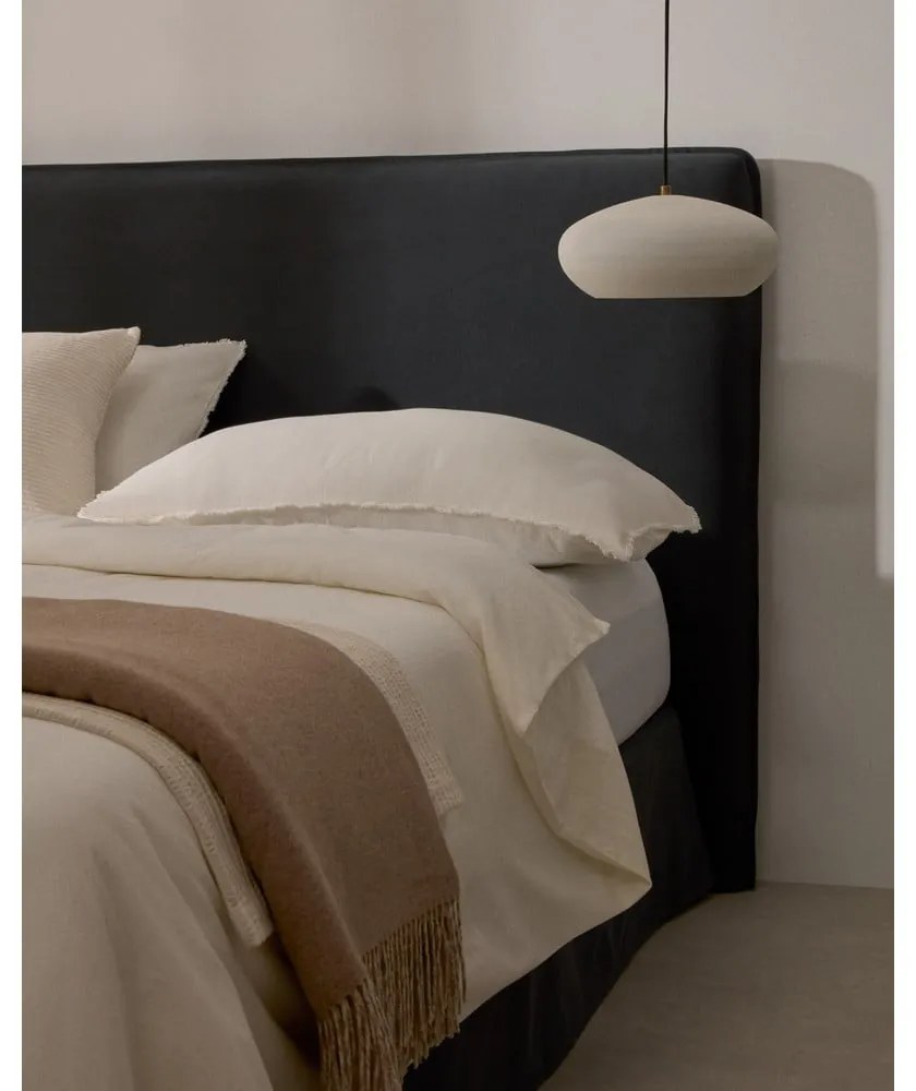 Antracitszürke kárpitozott franciaágy 160x200 cm Jaira – Kave Home