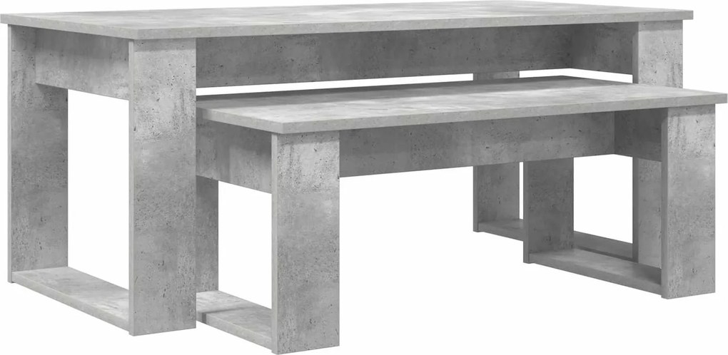 vidaXL Kávasztal Szett 2 pcs Beton Szürke Faanyag