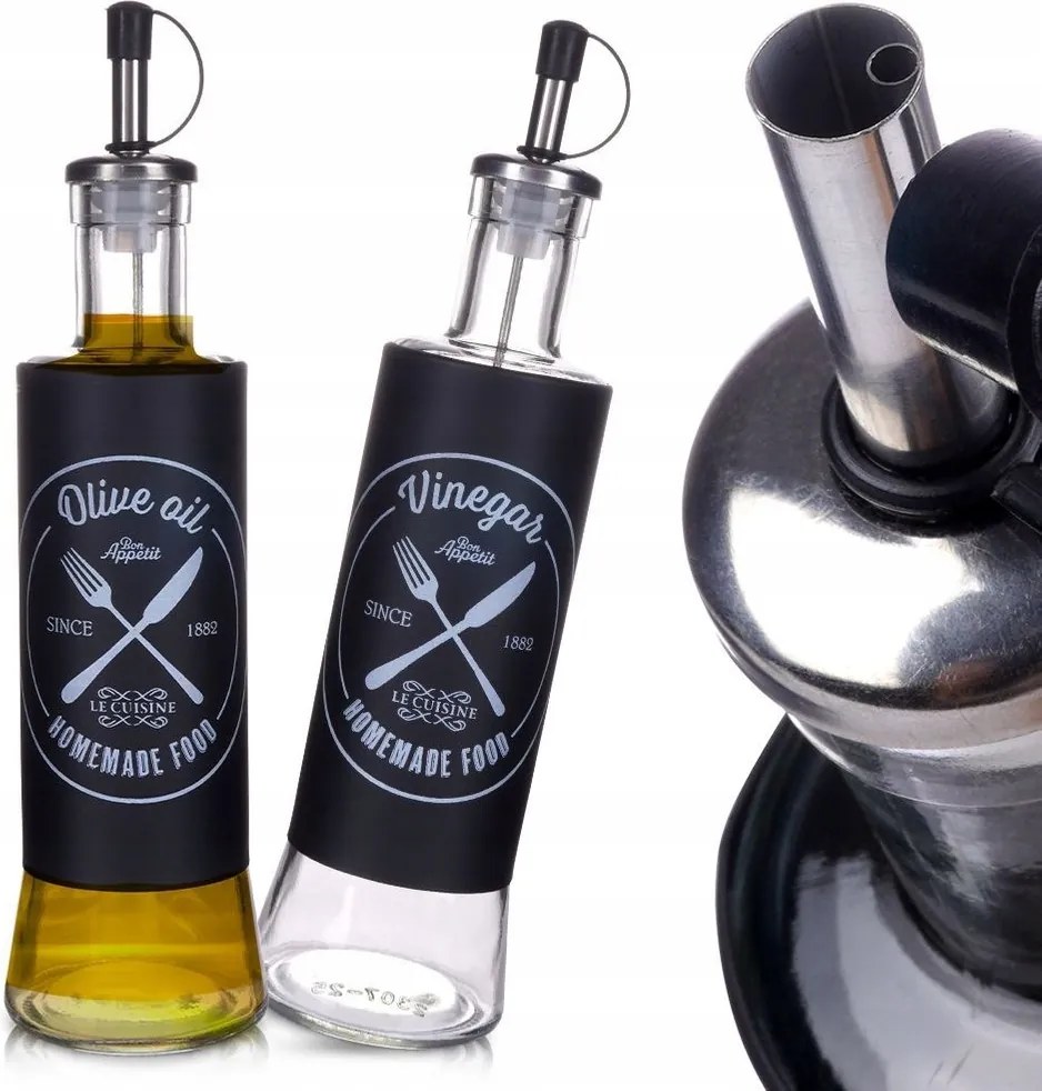 2x Üvegpalack Olívaolaj adagolóval Ecet Olívaolaj adagoló 300ml
