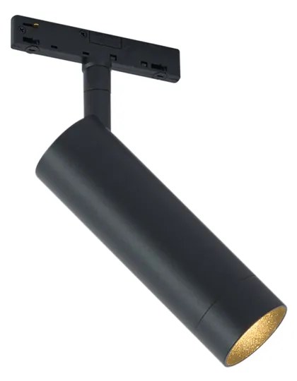 Modern fekete spotlámpa 1 fázisú sínrendszerhez GU10 35mm - Slimline Uzzy