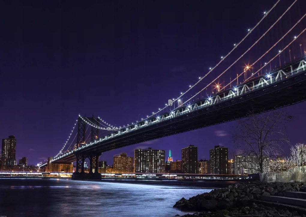 Poszter 84x59,5cm Manhattan híd és Alsó-Manhattan panoráma, Assaf Frank