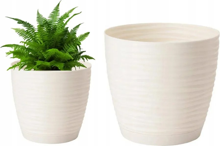 Virágtartó állvány krémszínű 22,5x21cm műanyag virágtartó