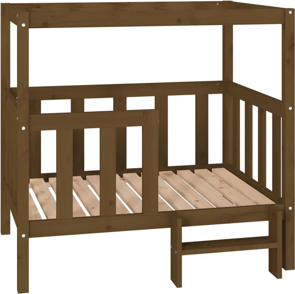 vidaXL mézbarna tömör fenyőfa kutyaágy 105,5x83,5x100 cm