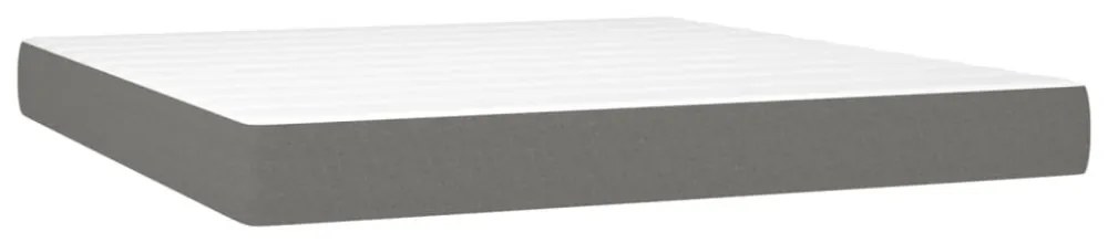 sötétszürke szövet rugós és LED-es ágy matraccal 160x200 cm
