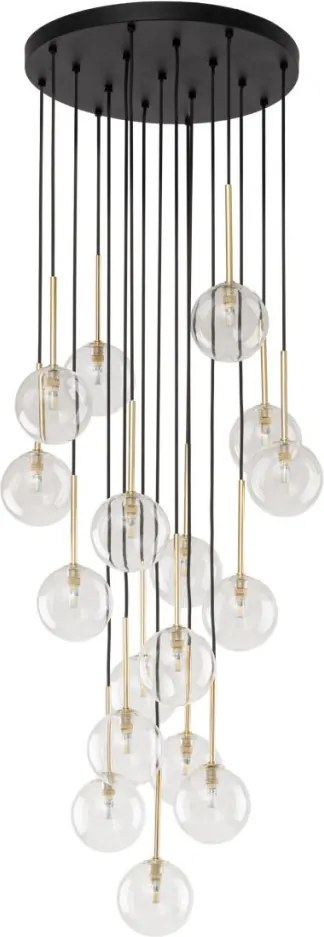 TK LIGHTING 5945 NI Többágú Függesztett Lámpa Fekete, Átlátszó, Arany G9 IP20