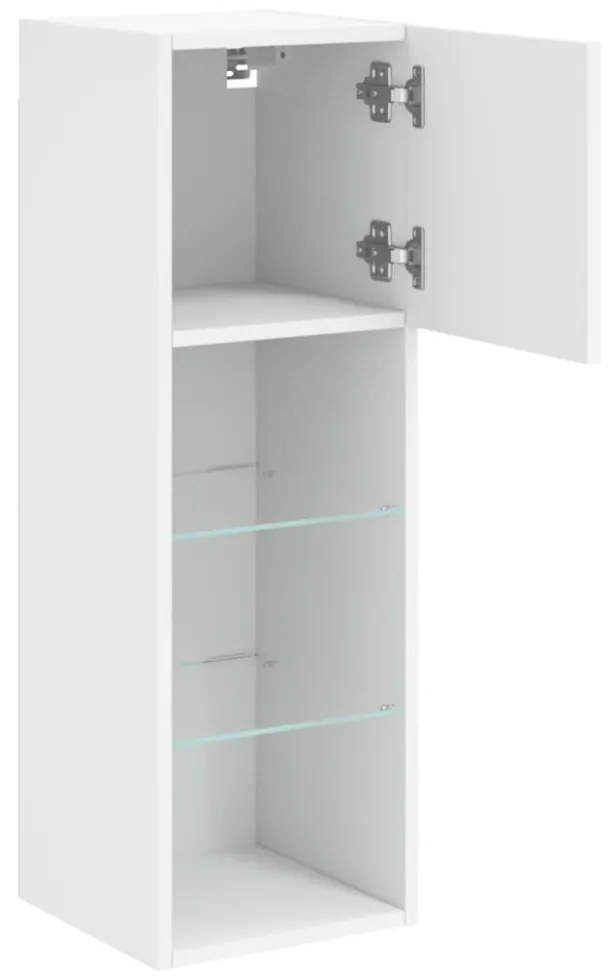2 db fehér TV-szekrény LED-világítással 30,5 x 30 x 90 cm