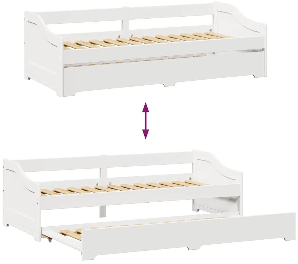 fehér nappali ágy matrac nélkül IRUN 90x200 cm