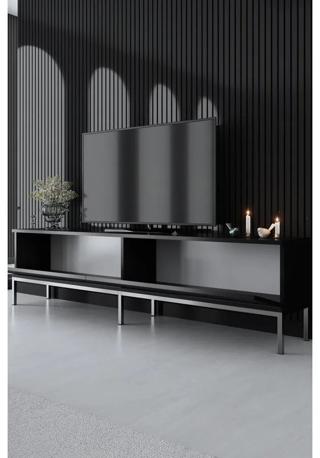 TV szekrény Lord - Black, Silver