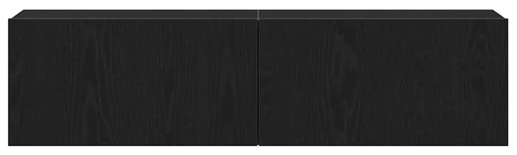 fekete tölgy színű szerelt fa TV-szekrény 120x30x30,5 cm