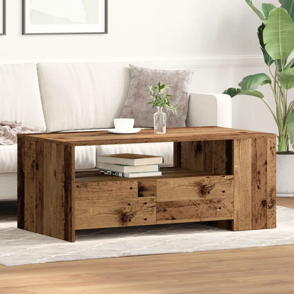 Kávézóasztal Öreg Fa 102x55x43,5 cm Mérnöki Fa