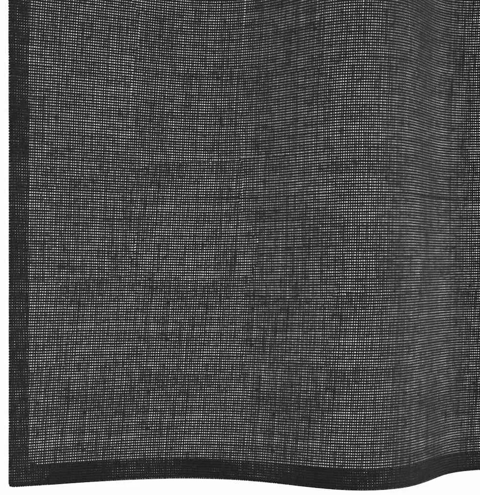 2 db fekete fátyolfüggönyök rojtokkal 140x140 cm