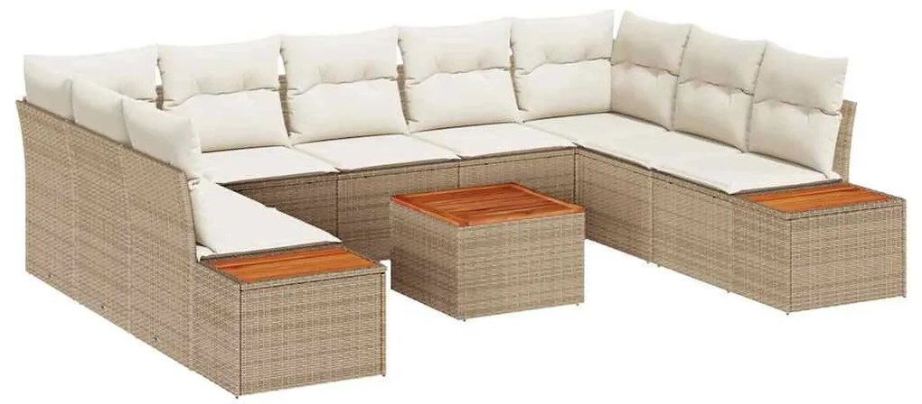 Kerti Kanapé Szett 6 pcs bézs és krémszínű 289 x 209 x 85 cm