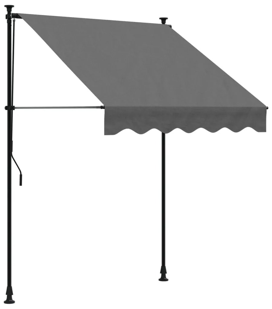 antracit szövet és acél feltekerhető napellenző 150 x 150 cm
