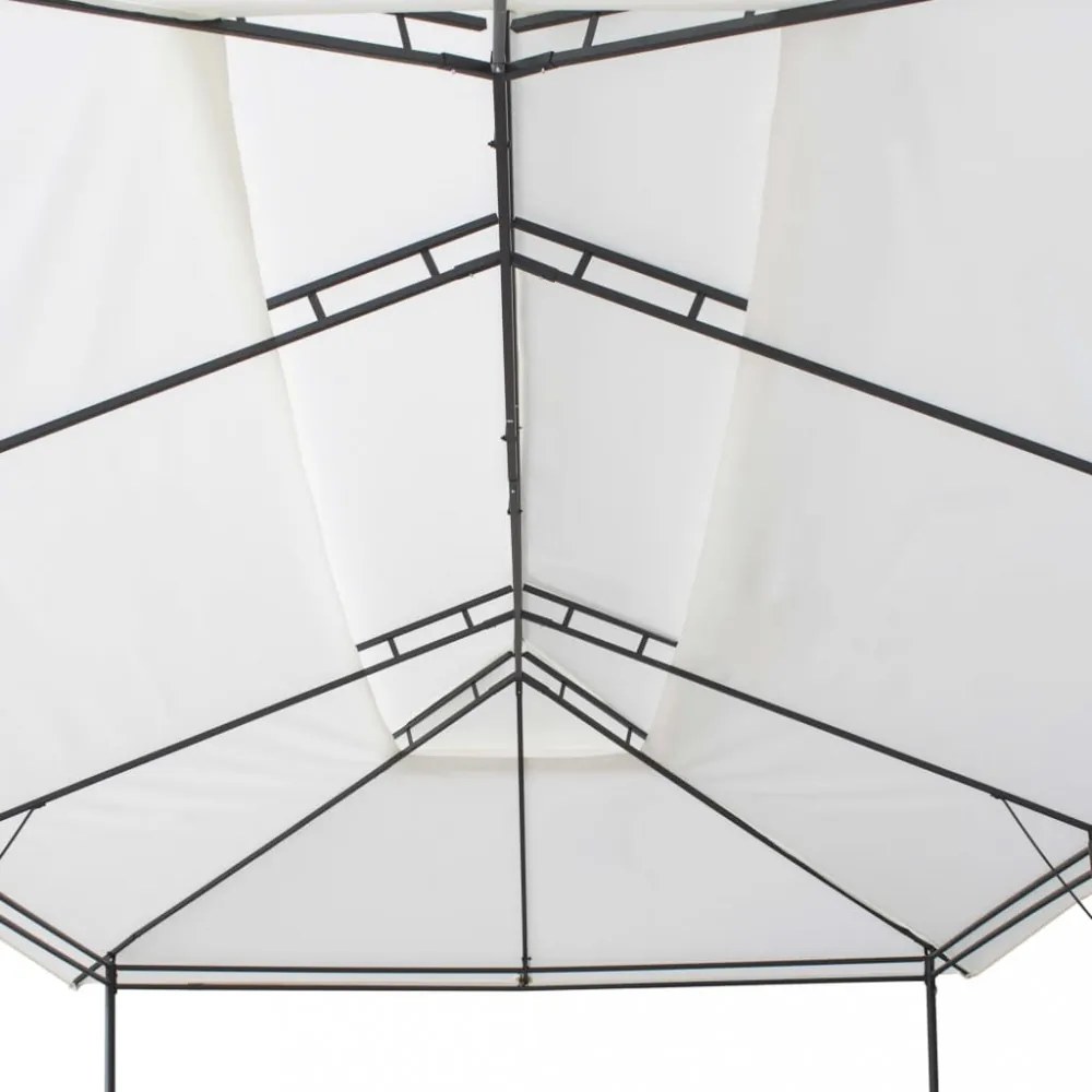 fehér pavilon függönyökkel 600 x 298 x 270 cm 180 g/m²
