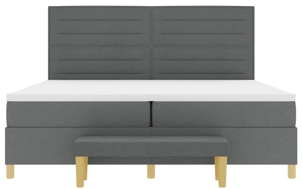 Boxspring Ágy Matrac & Padló Szürke 200x200 cm Szövet