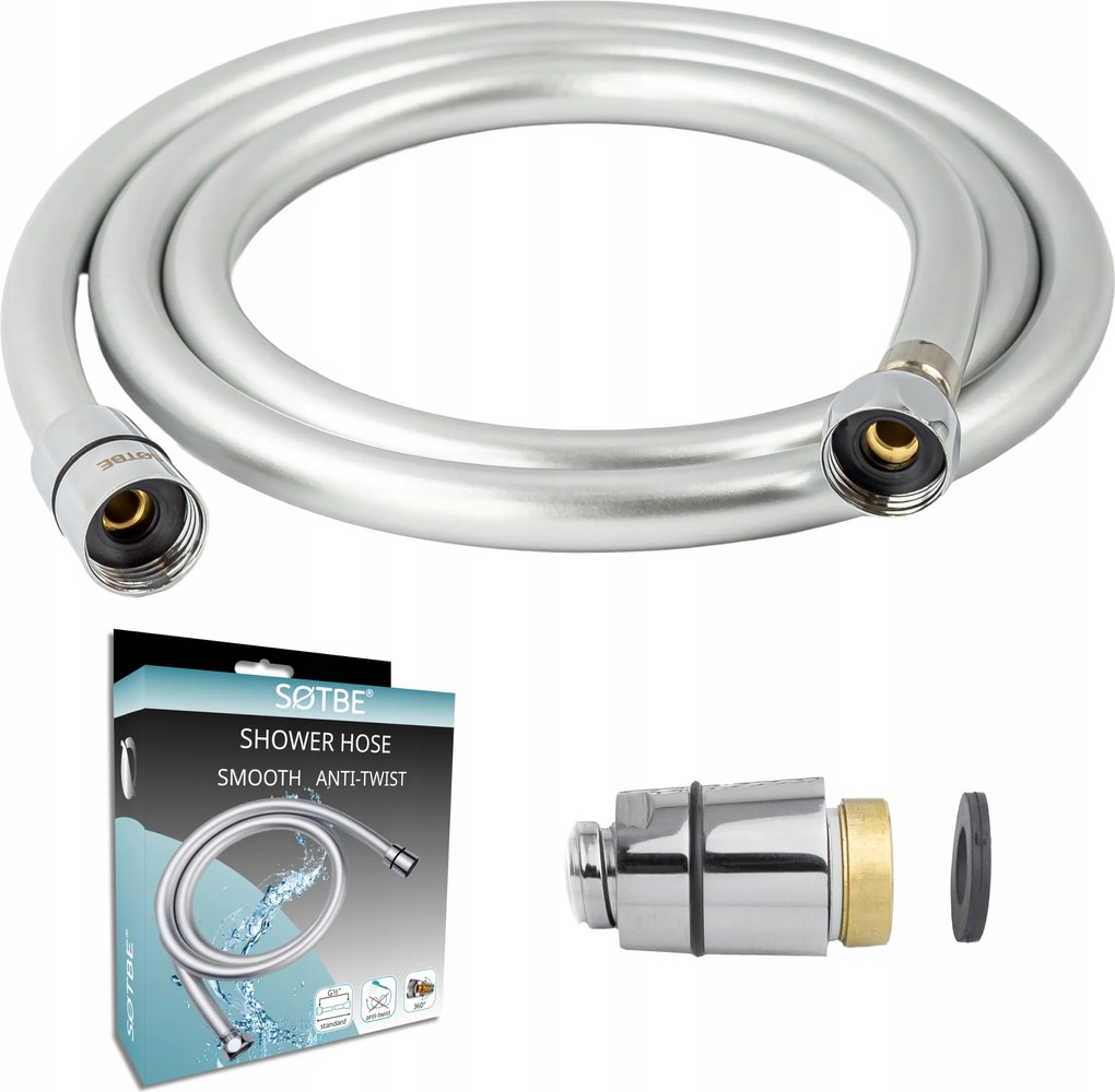 Sima zuhanytömlő 200 cm erősített csavarodásgátló LAR-SOH-2 zuhanyhoz