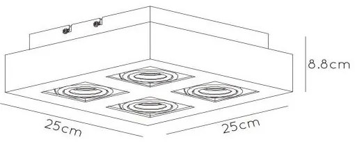 Lucide 09119/21/30 - XIRAX LED spotlámpa 4xGU10/5W/230V fekete