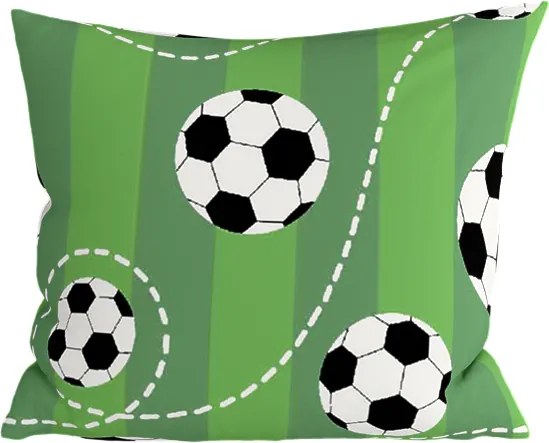 Polipamut párnahuzat FOOTBALL TIME POLY 45x45 cm, zöld