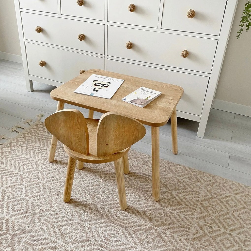 Gyerekasztal székekkel Mickey One Chair Set - Brown