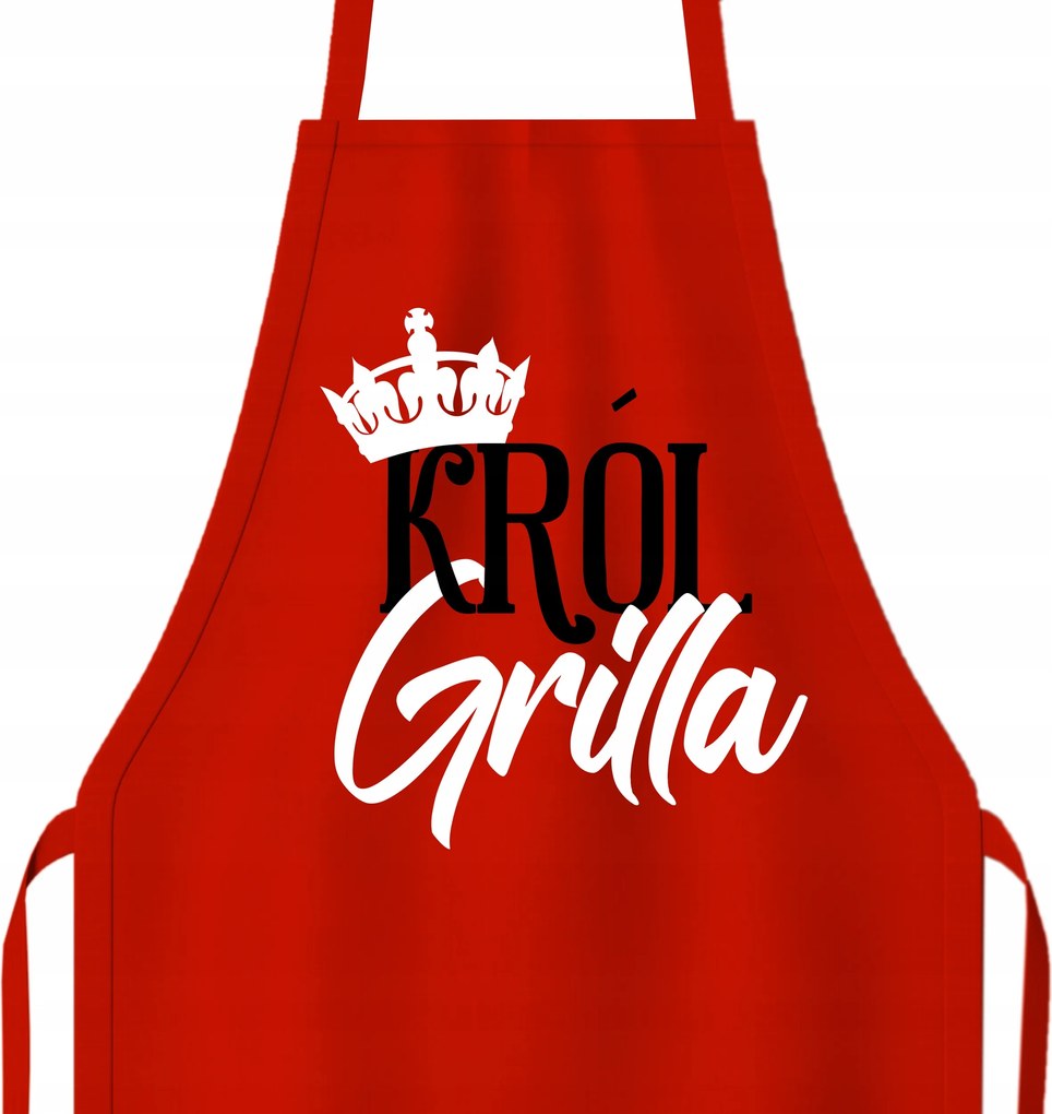 Szakács kötény Pamut Piros Ajándék Grillkirálynak Minták