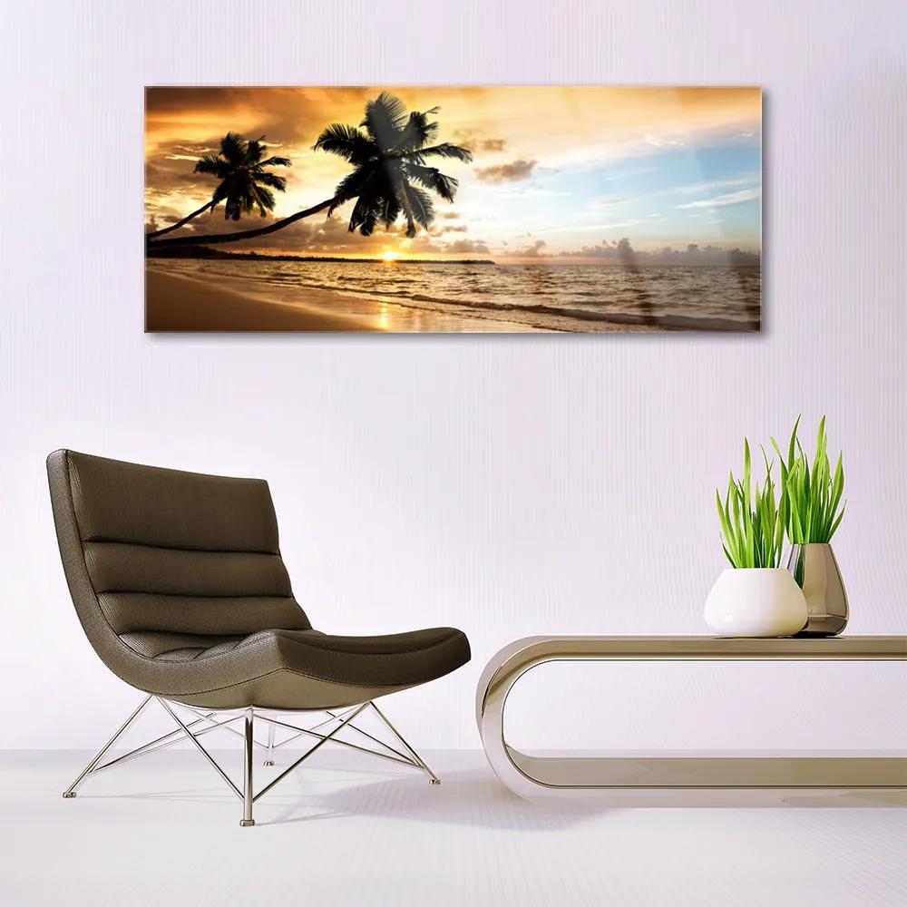 Üvegkép Palm Trees Beach Landscape 100x50 cm
