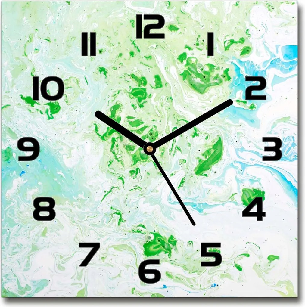 Négyzet alakú üveg falióra Absztrakt háttér 30x30 cm