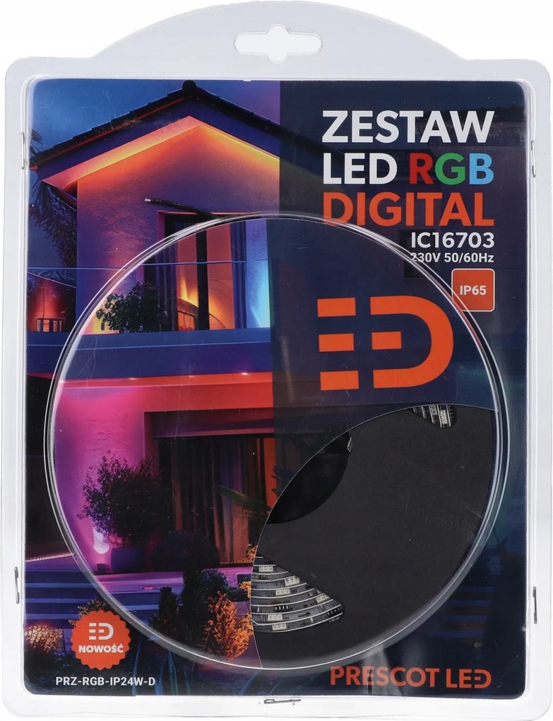 Vízálló Led szett 5 méteres digitális Led szalaggal többszínű 24W IP65