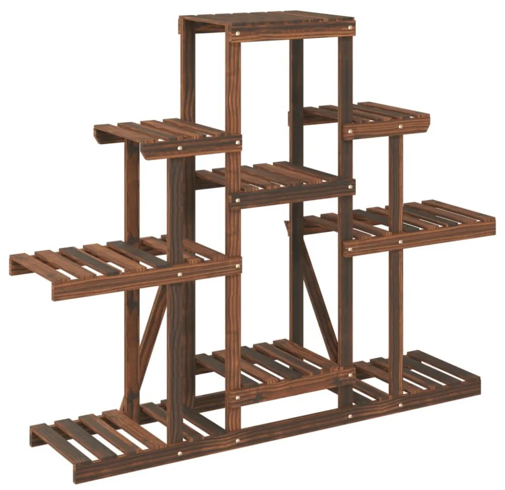 vidaXL tömör fenyőfa virágtartó állvány 110 x 25 x 96 cm