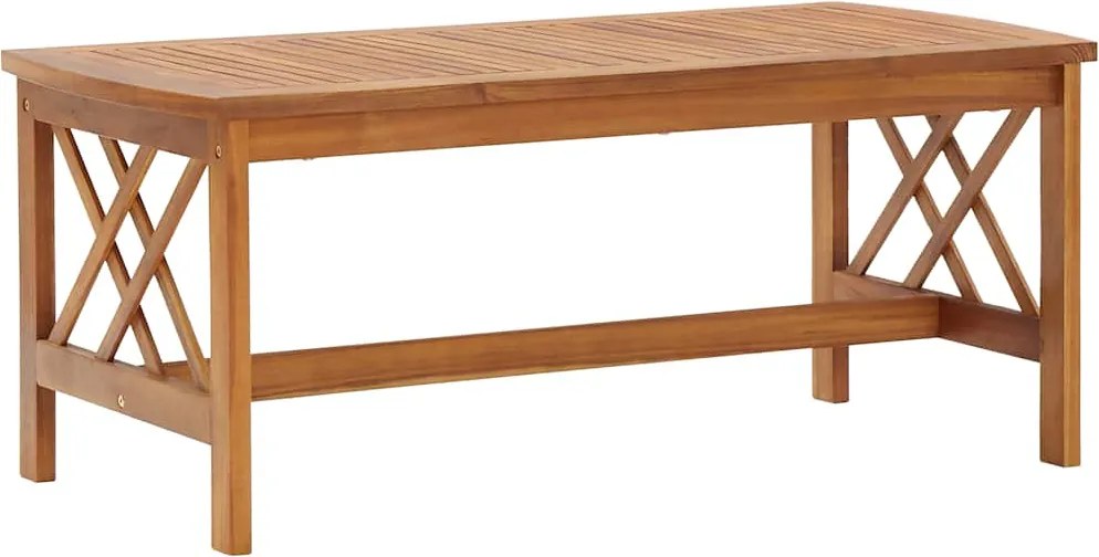 vidaXL tömör akácfa dohányzóasztal 102 x 50 x 43 cm