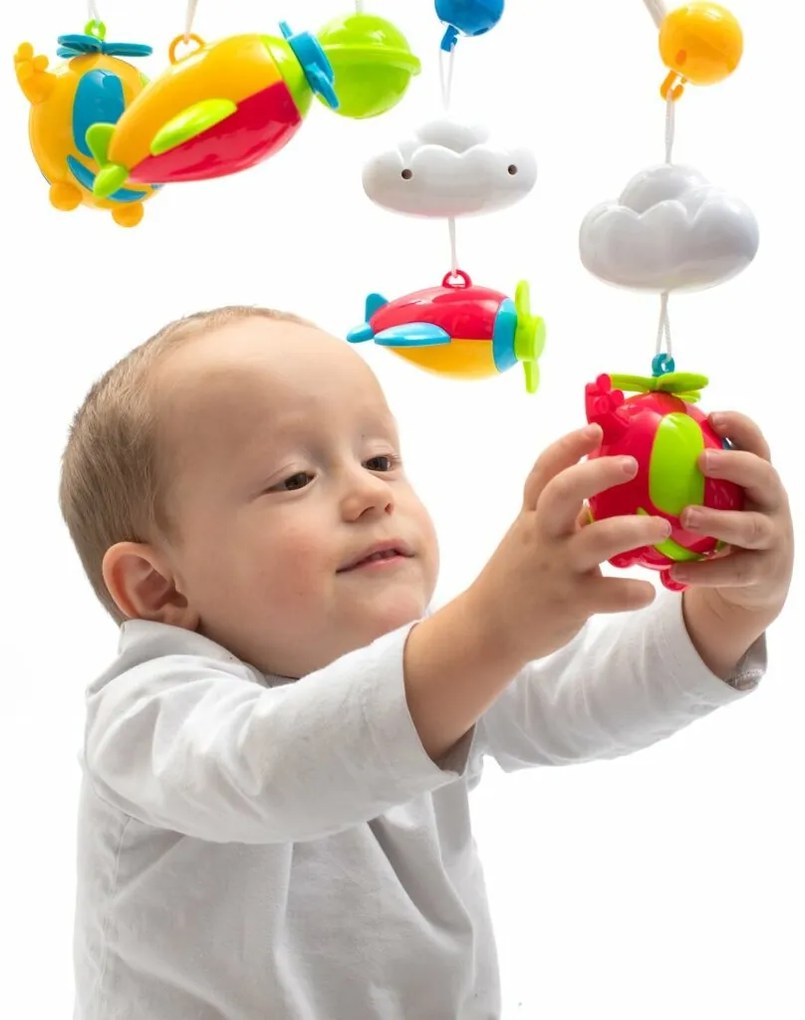 Baby Mix körhinta a kiságy fölé, kivetítővel és távirányítóval, kék színű