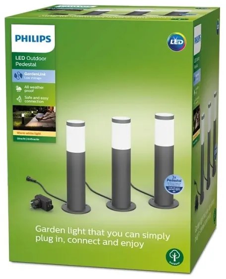 Philips - 3x LED kültéri lámpa UTRECHT GARDENLINK LED/24W/230V 2700K IP44