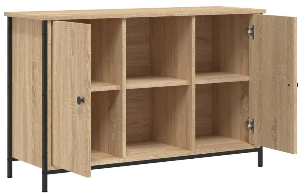 sonoma tölgy színű szerelt fa TV-szekrény 100 x 35 x 65 cm