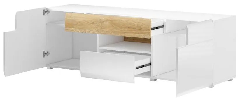 TV asztal Tamie Typ 41 (fényes fehér + sanremo tölgy). 1030175