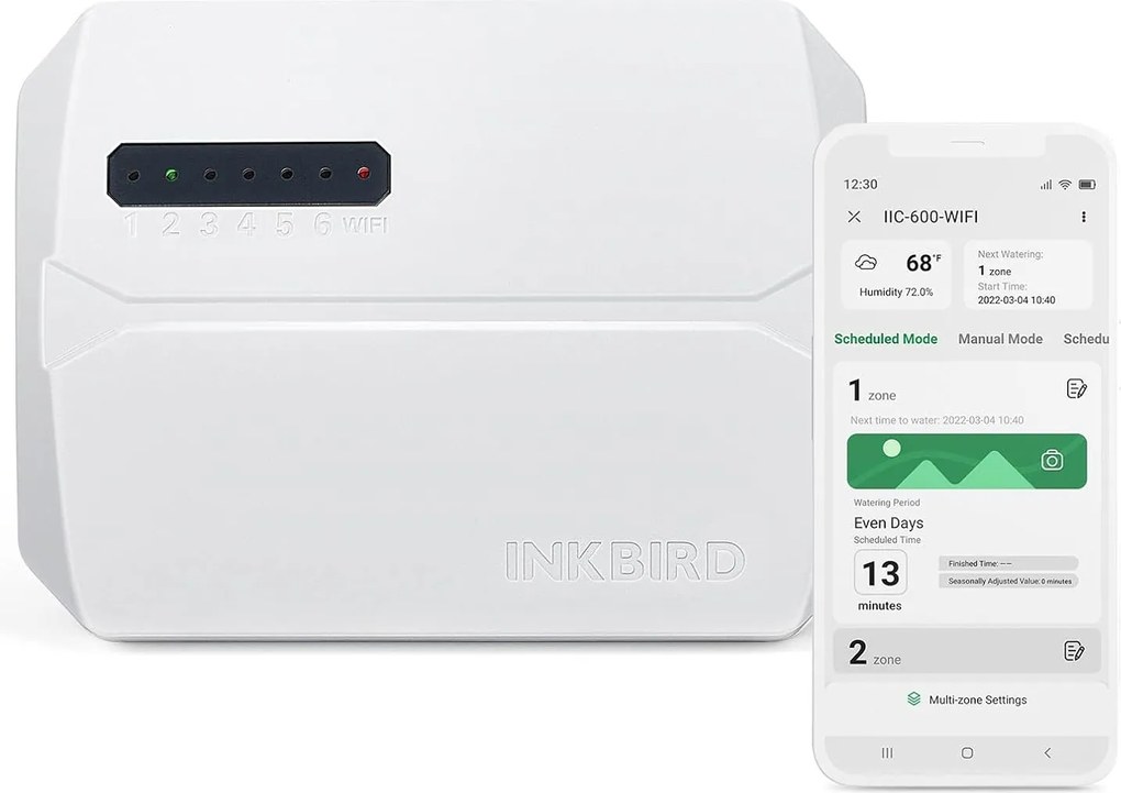 Inkbird automata WiFi öntözés programozó 6 zónás IIC-600