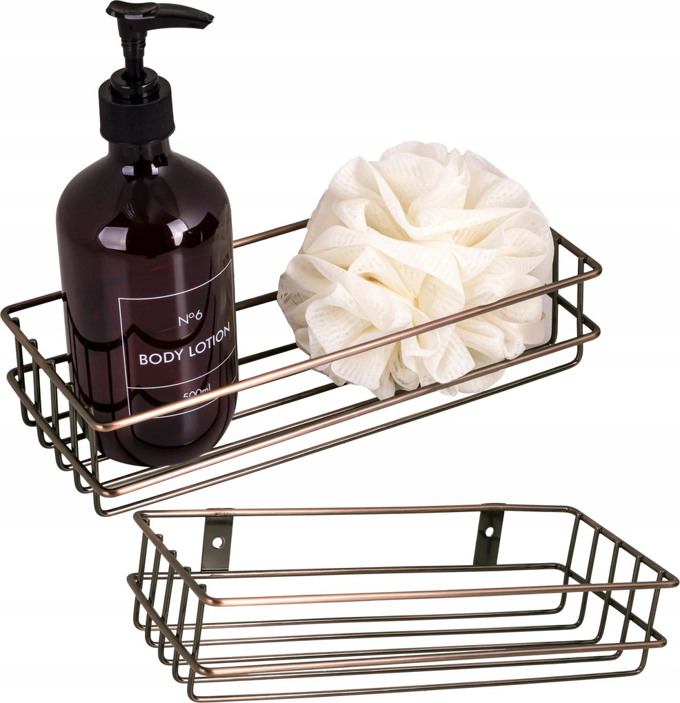 Fürdőszobai polc Réz Zuhany alá Akasztható Fali Kosár Awd Interior