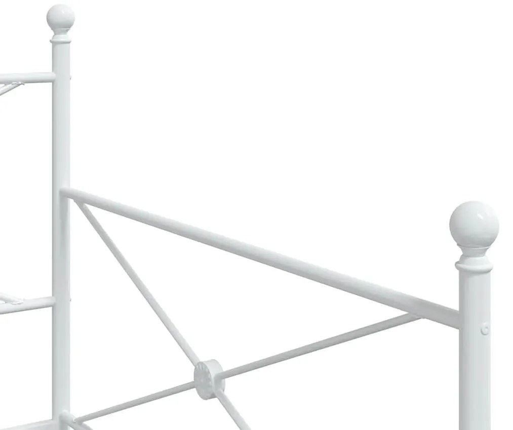 Daybed with Trundle without Mattress White 100x200 cm acél