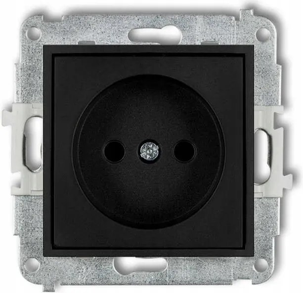 Szimpla aljzat matt fekete 12MGP-1p Kontak földelés nélküli Mini Karlik