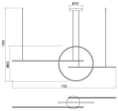 Redo 01-1737 - GIOTTO LED/56W/230V állítható fekete függeszték