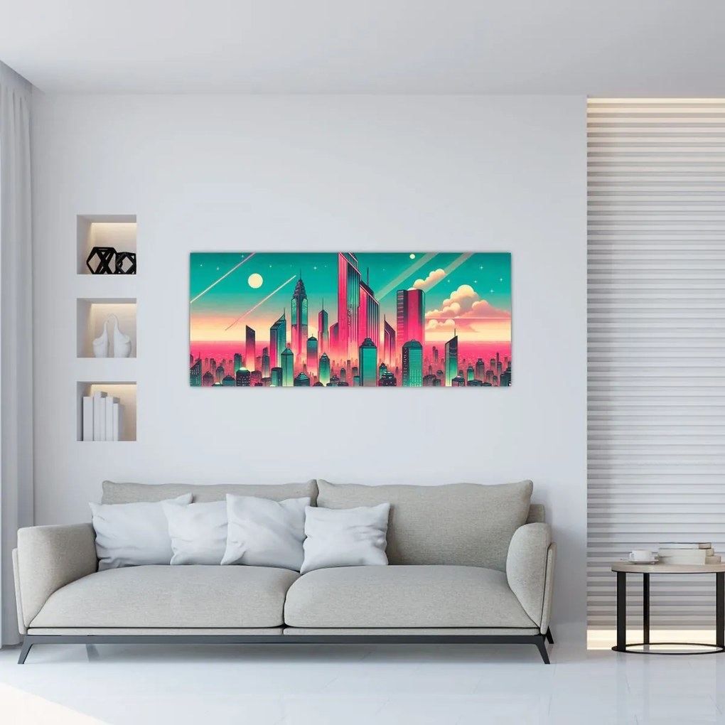 Kép – Nagyváros pop-art stílusban (120x50 cm)
