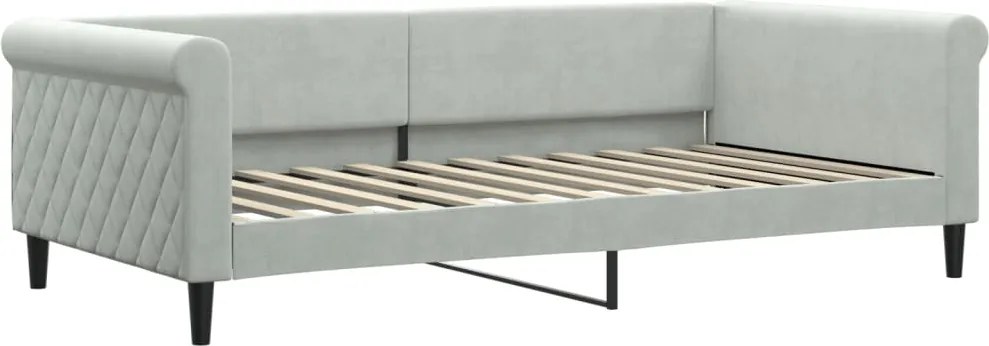 vidaXL világosszürke bársony kanapéágy 100 x 200 cm