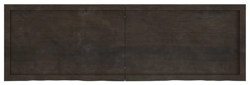sötétbarna kezelt tömör tölgyfa fali polc 160 x 50 x (2-6) cm