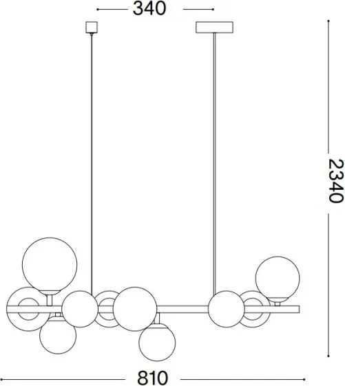 Ideal Lux - LED Csillár zsinóron PERLAGE 10xG9/3W/230V 81 cm fekete/füstös