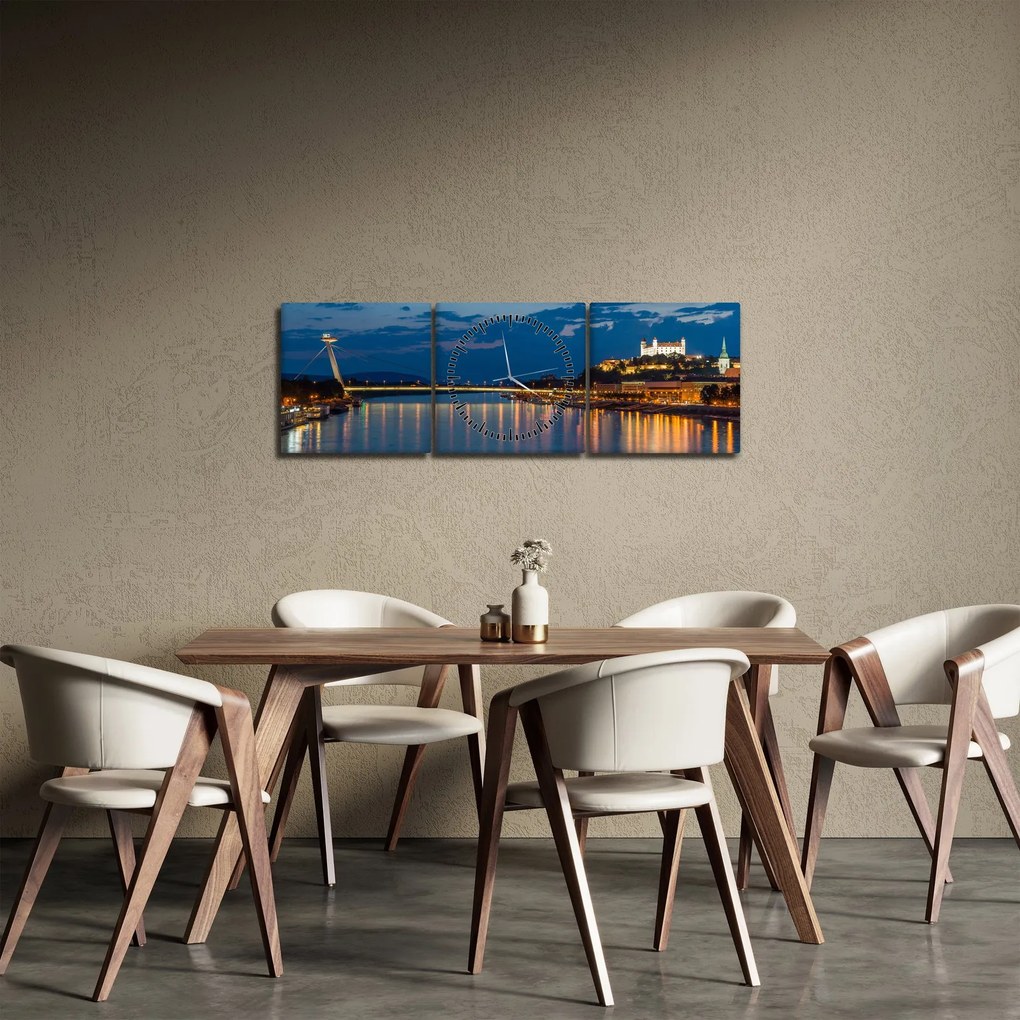 Pozsony képe várral (órával) (90x30 cm)