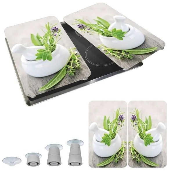 WENKO 2521420100 - Főzőlapvédő 52x30 cm többszínű/szürke/átlátszó